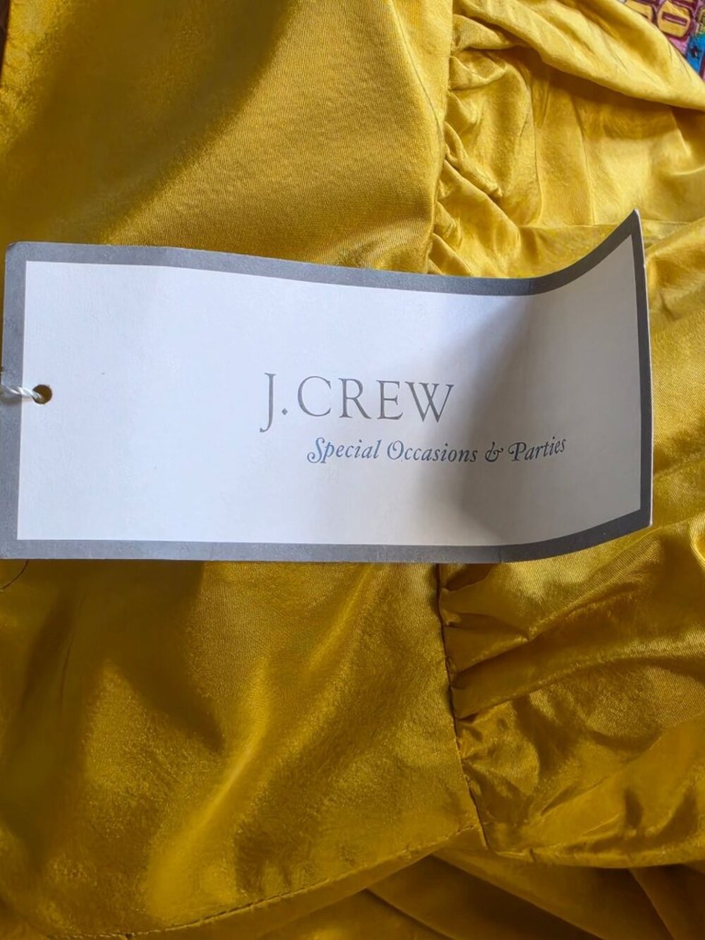 NWT J.Crew Silk Taffeta Babydoll Dress Yellow Gold - Picture 8 of 16